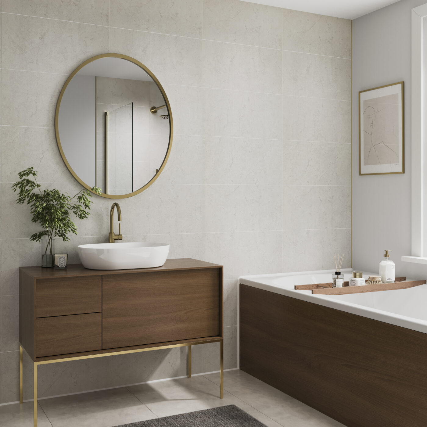 Santorini Marble Tile Bathroom Wall Panels – Showerwall