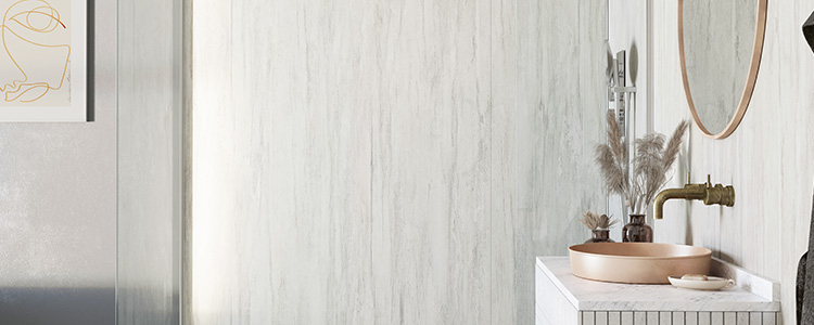 Showerwall White Charcoal panelling offers design freedom for new build and renovation projects