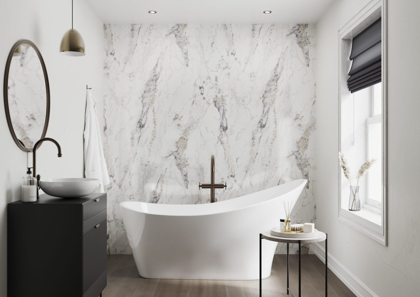 Breccia Marble Bathroom Wall Panels Showerwall
