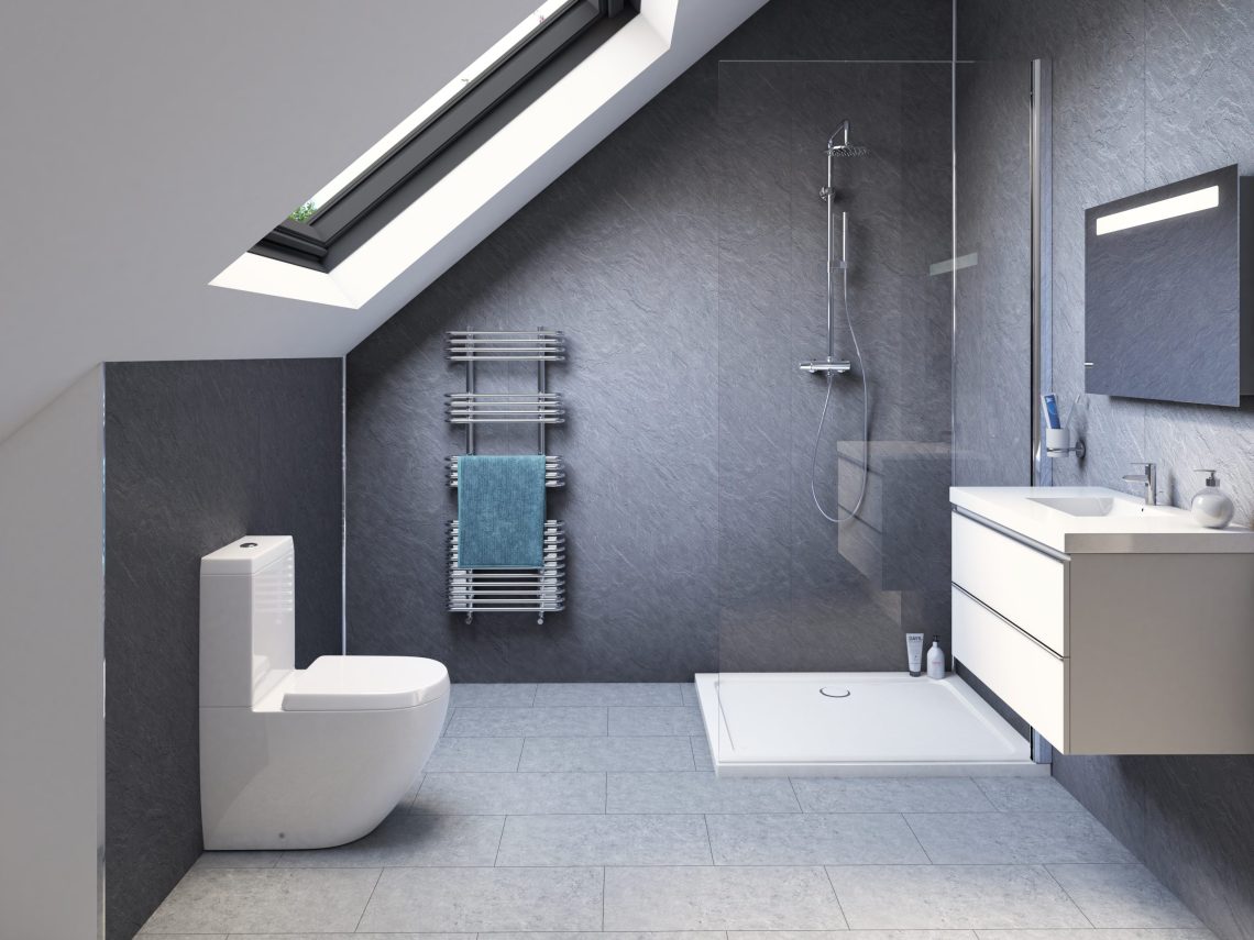 Slate Grey Bathroom Wall Panels – Showerwall