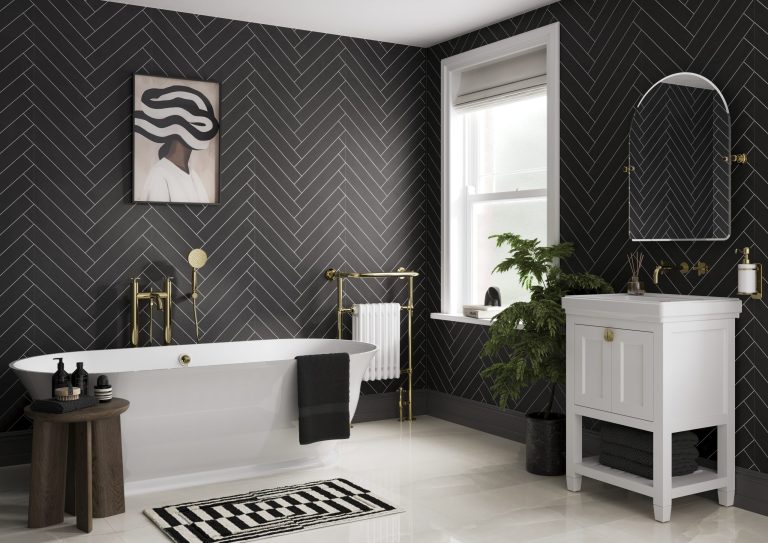 black velvet satin herringbone tile